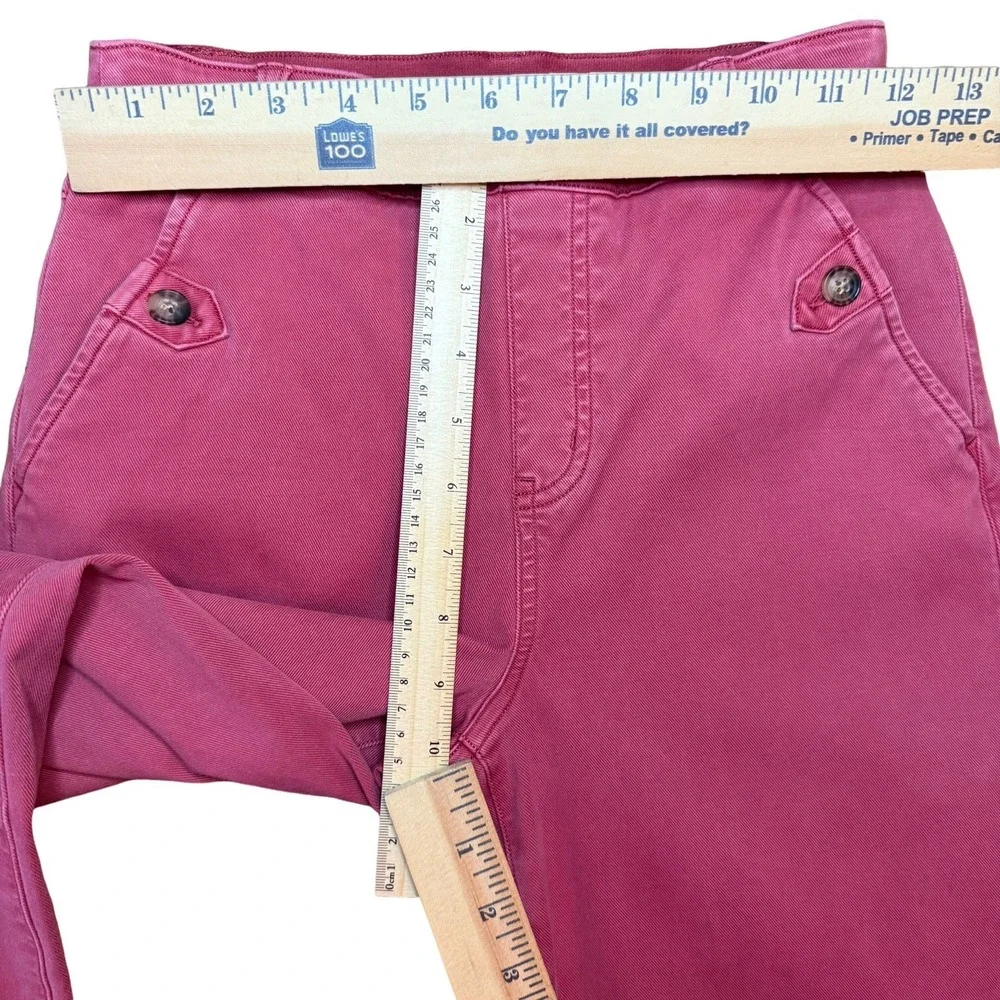 Spanx Stretch Twill Cropped Wide Leg Pant Medium Pink Mauve Pull On High Rise